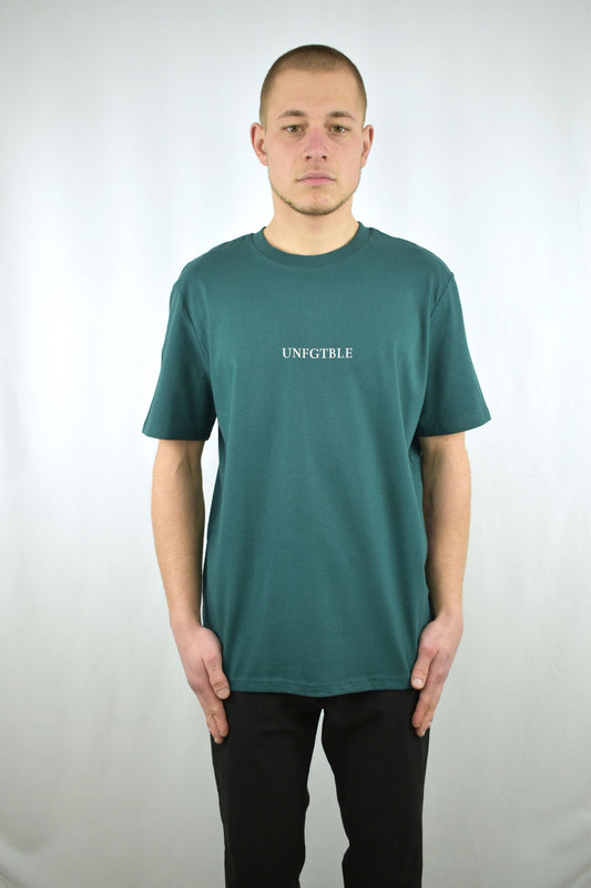 Oversized T-Shirt Basic in glazed grün in der Frontansicht - nachhaltige Streetwear von unfgtble