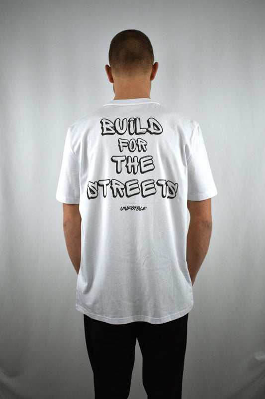 Oversized T-Shirt Build For The Streets in der Rückansicht - nachhaltige Streetwear von unfgtble