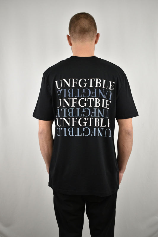 Oversized T-Shirt Six Blau in der Farbe Schwarz in der Rückansicht - nachhaltige Streetwear von unfgtble